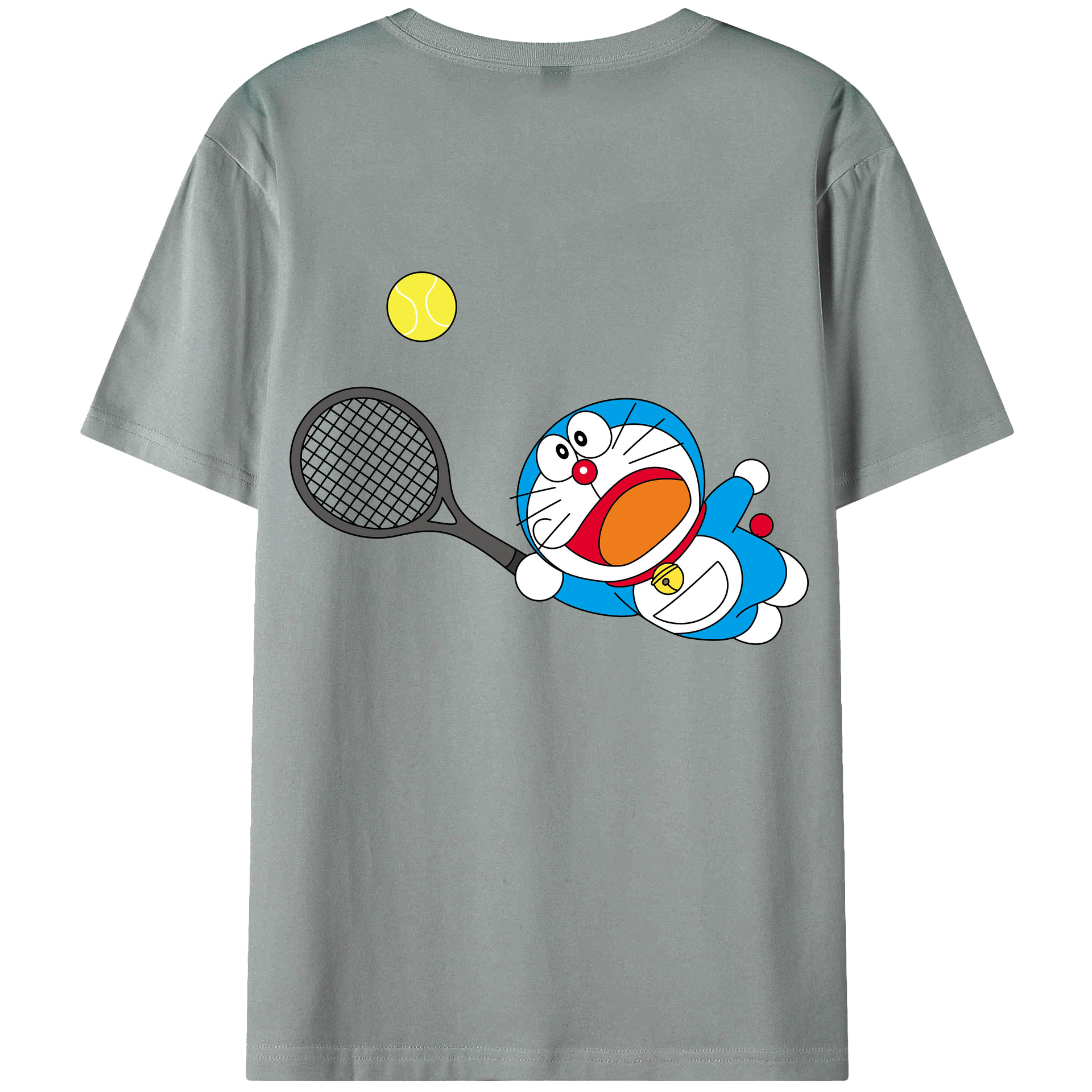 （画像用） ドラえもん Doraemon 綿100％ メンズ半袖Tシャツ（バックプリント） 通気性